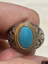 Turkuaz taşlı yüzük