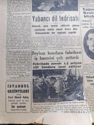 Cumhuriyet Gazetesi - 2 Haziran 1944 - Gençlik İçin Harcadığımız Gayret Nedir Yazan Nadir Nadi Köşe Yazısı - Dünya Emniyet Planı Washington'da Toplanması Beklenen Konferans - Yeni Bulgar Kabinesi Sofyanın Alman Taleplerini Aynen Kabul Ettiğini Bildiriliyor -  Roma Önlerinde Alman Hattı Yarıldı - Trakya'da Bir Tren Köprüsü Yıkıldı - Beykoz Kundura Fabrikası İş Hacmini Çok Arttırdı -  Çorum Okulunun İstanbul'da Satılan Çimentoları - Askeri Vaziyet İtalya Ve Rusya'daki Son Harekat Yazan Emekli General H. Emir Erkilet Yazı Dizisi - İlk Mektup Yazan Fazıl Ahmed Aykaç - Çölde Aşk Geceleri Şark Sinemasında - Seviştiğimiz Zamanlar Ar Sinemasında - Müzeyyen Senar Işıl Sadi Işılay Ve Mualla Gökçay Tepebaşı Belediye Bahçesinde - Gazi Koşusu - Ankara'da Yapılacak Altıncı Hafta Koşularına Ait Tahminler - Sokaktan Gelen Kadın Yazan Esat Mahmut Karakurt Yazı Dizisi - Sinema Biletlerine Yapılan Zam - Erzurum İstanbul Hava Seferleri Başladı - Bugünkü Radyo Programı - Hamiyet Yüceses-  Zehra Bilir