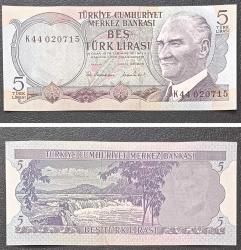 TÜRKİYE 6. EMİSYON 5-10-50-100 LİRA ÇİL