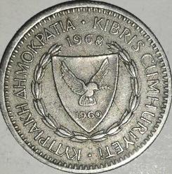 KIBRIS 1968  25  MILS