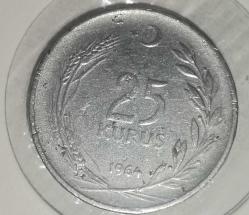 TÜRKİYE 1964   25  KURUŞ
