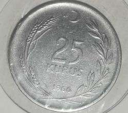 TÜRKİYE 1966   25  KURUŞ