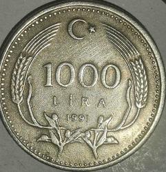 TÜRKİYE 1991   1000 LİRA