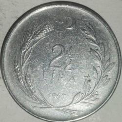 TÜRKİYE   1967    2,5  LİRA