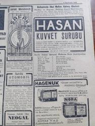 Cumhuriyet Gazetesi - 6 İkinciteşrin (Kasım) 1944 - Hitler Öldü Mü Yazan Nadir Nadi Köşe Yazısı - Tuna Meydan Muharebesi - Peştenin Büyük Köprüsü Bir İnfilak Harap Oldu - - Sovyet Orduları Düşman Mevzilerine Ateş Açıyor Fotoğraf - Dün Yapılan Futbol Ve Boks Müsabakaları - Galatasaray Vefa Maçından Fotoğraf - Vatan Hainleri Yunanistan'da 10 Nazır Harp Divanına Veriliyor - Merinos Fabrikası Kumaş İhtiyacını Karşılıyor - Berlin Askeri Mahsulleri Pek Yakında Umumî Bir Taarruz Bekleniyor - Düşman Yumruğu Altında Paris Bu Akşam Sümer - Galatasaray Fenerbahçe'yi Basketbolda 46 25 Mağlup Etti - Kapıdan Bir Kadın Girdi Yazan Warwick Deeping Yazı işleri - Ankara At Yarışlarının Neticeleri - Yeni Para Basılıyor - Bugünkü Radyo Programı - Bulmaca - Gripin - Hasan Kuvvet Şurubu - Şafak Pirinç Unu - Nora Radyo