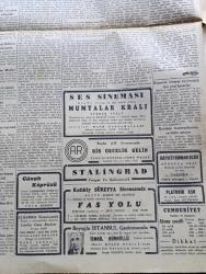 Cumhuriyet Gazetesi - 14 Birinciteşrin (Ekim) 1944 - Moskova'dan İlk Haberler Yaşam Nadir Nadi Köşe Yazısı - Balkanlar İçin İngiliz Rus Görüşmeleri - Achen Şehri Bir Enkaz Yığını Haline Geldi Fotoğraf - Riga Düştü - Atina ve Pire Dün Kurtarıldı - Macaristan'ın Vaziyeti Peşte Hükümeti Mütareke Şartlarını Sovyetlerden Ankara Kanalıyla Sormuş - İstanbul Mebusları Halkı Dinlemeye Başladılar - İspanya'da Karışıklık Devam Ediyor - Franco Hükümeti - Bu Dünyada Harpten Başka Ne Oluyor - Radyo Foto Nedir - Almanya'nın İkide Bir Harp Çıkarması Nasıl Önlenebilir - Mumyalar Kralı Ses Sinemasında - İsmail Dümbüllü Beyoğlu İstanbul Gazinosunda - Elazığ Tunceli Atlı Spor Ocağı Koşuları - Atina'nın Kurtuluşu Yazan Ömer Rıza Doğrul Köşe Yazısı - Bir Gecelik Gelin Bugün Ar Sinemasında - Askeri Vaziyet Yazan Emekli General H. Emir Erkilet Yazı Dizisi - Fındıkçıların Derdi Yazan Burhan Felek Köşe Yazısı - Churchill Amerika Hesabına Söz Söylemeye Salahiyetli Mi - Mualla Gökçay Her Akşam Maksimde - Borsa