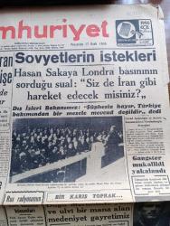 Cumhuriyet Gazetesi - 17 Ocak 1946 - Oportünizm Ve Kapı Kulu Sosyalizmi Yazan Nadir Nadi Köşe Yazısı - Birleşmiş Milletlerde İran İşinin Uyandırdığı Endişe - Sovyetlerin İstekleri - Hasan Saka'ya Londra Basınının Sorduğu Sual Siz De İran Gibi Hareket  Edecek Misiniz - Gangster Mukallidi Yakalandı - Birleşmiş Milletler Genel Kurulu Toplantısından Bir Görünüş - Doğan Nadi Karstan Bildiriyor - Filistin Davası Kral Farukla İbnissuud Dün Bir Beyanname Neşrettiler - Toprak Kanununun İlk Tatbik Edildiği Yer Bozkır Kazasının Sarıoğlan Çiftliği - Rus Radyosunun Türk Basınına Hücumları - Yüksek Ticaret Okulunun 63. Yıldönümü Dün Milli Eğitim Bakanının İştirakiyle Kutlandı - Tecrübe Pilotu Bu Akşam Saray Sinemasında - Atlantik Ateşler İçinde Bu Akşam Lale Sinemasında - Lizbon Perisi Kadıköy Süreyya Sinemasında - Bir Aşk Gecesi Nakleden Hamdi Varoğlu Yazı Dizisi - Eminönü Halkevi Çalışmaları - Cemal Nadir Renkli Karikatür - Bugünkü Radyo Programı - Borsa - Neogal Uyuz Ve Cilt İlacı