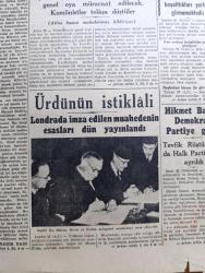Cumhuriyet Gazetesi - 29 Mart 1946 - Konsey Gene Sallanıyor Mu Yazan Nadir Nadi Köşe Yazısı - Güvenlik Konseyi Dün Gizli Toplantı Yaptı - Mühim Bir Karar 510 Sayılı Kararname Yürürlülükten Kaldırıldı - Türkiye Irak Andlaşması Bugün İmza Ediliyor - Atom Casusluğu Amerika Hükümeti Tahkikatı Başlıyor - Hikmet Bayur Demokrat Partiye Girdi - Kaçak Yahudi Taşıyan Bir Türk Motoru İngilizler Tarafından Yakalandı - Yarın Akşam Yapılacak Altın Kemer Boks Maçları - İzmir At Yarışlarının İkinci Haftası - Tiyatro Şenliğinde Orta Oyunu Ve Tuluat Tekrarlanıyor - Büyük Matematikçiler Tercüme Edenler Ömer İnönü Cüneyt Akova İsmail İşmen Zübeyir Demirgüç - Miskinler Tekkesi Yazan Reşat Nuri Güntekin Yazı Dizisi - İran Meselesinin Geçirdiği Safhalar Yazan Ömer Rıza Doğrul Köşe Yazısı - Küçük Hikaye Kırkikindi Yağmurları Yazan Baki Süha Ediboğlu - Amcabey ve Havadisler Çizen Cemal Nadir - Bugünkü Radyo Programı -   Bulmaca - Borsa - Fazla Şişmanlığa Karşı Radyo Karbon Tabletleri - Tural Öksürüğü Keser