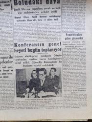 Cumhuriyet Gazetesi - 26 Eylül 1946 - Anlaşılmaz Bir Ferahlık Yazan Nadir Nadi Köşe Yazısı - Yeni Yıl Bütçesi - Maliye Bakanı Halid Nazmi Keşmir Makamında Fotoğraf- Stalin'in Demeci - Eski İngiliz Demeci Sir George Clark Dün İstanbul'a Geldi - Yunanistan'da Dahili Harp Sahası Genişledi - Vardar Vadisinde Dört Bin Kişi Çarpışıyor - Dil Bayramı Bugün Bütün Halkevlerinde Törenle Yapılacak - İran'da İsyan Geniş Bir Mahiyet Aldı - Boğazlar Üzerinde Rus Talepleri - Yerli Mallar Pazarları - Dil Bayramında Yapılacak Küçük İşlere Dair Yazan Ahmed Halil - Raşid Rıza Tiyatrosu Üvey Baba Yeşilköy Park Gazinosunda - Yemek Futbol Kupasını Bira Fabrikası Kazandı - Hamiyet Yüceses ve Suzan Yakar Beşiktaş Bahçesinde - Yavuz Sultan Selim Ağlıyor Yazan Feridun Fazıl Tülbentçi Yazı Dizisi - Siyasi İcmal Güven Buhranı Yazan Ömer Rıza Doğrul Köşe Yazısı - Sinir Harbi Karşısında Türkiye ve Yunanistan - Müşaare Renkli Karikatür Çizen Cemal Nadir - Bugünkü Radyo Programı - Borsa -  Şehir Tiyatroları Programı
