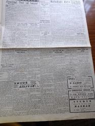 Cumhuriyet Gazetesi - 26 Eylül 1946 - Anlaşılmaz Bir Ferahlık Yazan Nadir Nadi Köşe Yazısı - Yeni Yıl Bütçesi - Maliye Bakanı Halid Nazmi Keşmir Makamında Fotoğraf- Stalin'in Demeci - Eski İngiliz Demeci Sir George Clark Dün İstanbul'a Geldi - Yunanistan'da Dahili Harp Sahası Genişledi - Vardar Vadisinde Dört Bin Kişi Çarpışıyor - Dil Bayramı Bugün Bütün Halkevlerinde Törenle Yapılacak - İran'da İsyan Geniş Bir Mahiyet Aldı - Boğazlar Üzerinde Rus Talepleri - Yerli Mallar Pazarları - Dil Bayramında Yapılacak Küçük İşlere Dair Yazan Ahmed Halil - Raşid Rıza Tiyatrosu Üvey Baba Yeşilköy Park Gazinosunda - Yemek Futbol Kupasını Bira Fabrikası Kazandı - Hamiyet Yüceses ve Suzan Yakar Beşiktaş Bahçesinde - Yavuz Sultan Selim Ağlıyor Yazan Feridun Fazıl Tülbentçi Yazı Dizisi - Siyasi İcmal Güven Buhranı Yazan Ömer Rıza Doğrul Köşe Yazısı - Sinir Harbi Karşısında Türkiye ve Yunanistan - Müşaare Renkli Karikatür Çizen Cemal Nadir - Bugünkü Radyo Programı - Borsa -  Şehir Tiyatroları Programı