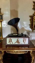 Elyapımı gramofon ahşap plakçalar bütün plakları çalabiliyor Tamamen el yapımı