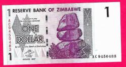 Zimbabwe 1 Dollar 2007 p65 UNC (TK 17 460) ÇİL