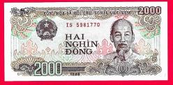 Vietnam 2000 Dong 1988 UNC  (TK 17 457) ÇİL