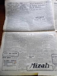 Cumhuriyet Gazetesi - 3 Nisan 1947 - Yazık Oluyor Yazan Nadir Nadi Köşe Yazısı - Demokratlar Seçime Girmiyorlar - Demokrat Parti Bugün İzmir'de Bir Beyanname Neşredecek - Celal Bayar İzmir'e Gelirken Trende - Başbakan Recep Peker'in İzmir'de Gençlik Ve Tüccarla Hasbihalleri Fotoğraf - Emlak Sahipleri Telaşa Düştüler - Mecidiyeköyünde Yapılan Evler Fotoğrafı - Sovyet Rusya Atina'daki Elçisini Geri Çağırdı - Paris'te Verilen Yunus Emre Oratoryosu Hararetli Alkışlarla Karşılandı - Osmanlı Bankası Banknotları Altın İle Ödenirken Yazan Profesör Doktor Refii Şükrü Suvla - Suriye İzmir Fuarına İştirak Edecek - Silivrili Demokrat Partililer Beraat Ettiler - Halim Kabakçı - Aşk Uyanınca Nakleden Hamdi Varoğlu -  Kara Aslan Taksim Sinemasında - Biz De Evlenelim Elhamra Sinemasında - Bugünkü Radyo Programı - Nevrozin -  Çapa Sahlebi İçiniz - Quink Mürekkep - İzmir At Yarışları