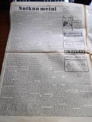 Cumhuriyet Gazetesi - 6 Nisan 1947 - Bugün Yazan Nadir Nadi Köşe Yazısı - Dört İlde Seçim Bugün Yapılıyor - Demokratların İzmir Mitingi Dün Yapıldı - Celal Bayar'ın Nutku 69 Dakika Sürdü - Mitingde Tahminden Az Olarak 20,000 Kişi Bulundu Hadise Olmadı - Celal Bayar'ın Recep Peker'e Cevapları - Türkiye Ve Yunanistan'a Yapılacak Yardım Hakkında Amerikan Dışişleri Bakanlığının Verdiği İzahat - Fenerbahçe Vefa'yı Dün 3 1 Mağlup Etti Fotoğraf - Yunan Kralı George'in Cenaze Töreni - Başkan Truman'ın Yeni Bir Hitabesi - Türkiye Ve Dünya Maraton Müsabakası Yazan Ahmed Halil - Haftanın Şakaları Yazan Burhan Felek - Aşk Uyanınca Nakleden Hamdi Varoğlu Yazı Dizisi - Safiye Ayla Mustafa Çağlar Suzan Yakar Ve Hamiyet Yüceses Pangaltı İnci Sinemasında - Albayrak Hububat Unları - Bayrak Milliyetçi Türk Gençliğinin Gazetesi - Çapa Sahlebi Enerji Sağlar - Aga Radyoları - Bugünkü Radyo Programı - Bulmaca - Borsa - Haşeratlara Karşı Didit - Arda Traş Bıçağı