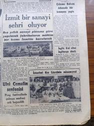 Cumhuriyet Gazetesi - 12 Mayıs 1947 - Truman Doktrinini Selamlıyoruz Yazan Abidin Daver Köşe Yazısı - Amerikan Yardımları - Türkiye'ye Verilecek Olan 100 Milyon Doların Bir Kısmı Demiryollarına Sarfedilecek - Birleşik Amerika Komünizmi Olduğu Yerde Durdurmaya Karar Verdi - İsmet İnönü Ve Recep Peker Dün İstanbul'dan Ayrıldılar - İsmet İnönü Geliboluya Hareket Etti - Mareşal Fevzi Çakmak'ın Yurt Gezisi - Ankara'da Ve İstanbul'da Dün Yapılan Maçlar - Beşiktaş Altınordu Maçından Fotoğraf - Galatasaray Demirsporla Berabere Kaldı - İzmit Bir Sanayi Şehri Oluyor - İstanbul Kız Lisesi'nin Müsameresi Fotoğraf - Ulvi Cemalin  Senfonisi - Beşiktaşla Vefa Dün De İzmirlileri Yendiler - Ankara At Yarışlarının Neticeleri - Dışarıdaki Türklerin Mukadderatı Meselesi Yazan Ahmed Halil - Fenerbahçe Kulübünün Fevkalade Kongresi - Adak Yazan Kemal Ragıp Yazı Dizisi - Kenan Öner İle Hasan Ali Yücel Davasına Devam Edildi - Ruhsatsız İnşaat Yazan Burhan Felek Köşe Yazısı - Star Traş Bıçağı - Austin Kamyonlar