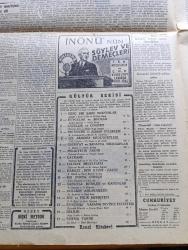 Cumhuriyet Gazetesi - 12 Mayıs 1947 - Truman Doktrinini Selamlıyoruz Yazan Abidin Daver Köşe Yazısı - Amerikan Yardımları - Türkiye'ye Verilecek Olan 100 Milyon Doların Bir Kısmı Demiryollarına Sarfedilecek - Birleşik Amerika Komünizmi Olduğu Yerde Durdurmaya Karar Verdi - İsmet İnönü Ve Recep Peker Dün İstanbul'dan Ayrıldılar - İsmet İnönü Geliboluya Hareket Etti - Mareşal Fevzi Çakmak'ın Yurt Gezisi - Ankara'da Ve İstanbul'da Dün Yapılan Maçlar - Beşiktaş Altınordu Maçından Fotoğraf - Galatasaray Demirsporla Berabere Kaldı - İzmit Bir Sanayi Şehri Oluyor - İstanbul Kız Lisesi'nin Müsameresi Fotoğraf - Ulvi Cemalin  Senfonisi - Beşiktaşla Vefa Dün De İzmirlileri Yendiler - Ankara At Yarışlarının Neticeleri - Dışarıdaki Türklerin Mukadderatı Meselesi Yazan Ahmed Halil - Fenerbahçe Kulübünün Fevkalade Kongresi - Adak Yazan Kemal Ragıp Yazı Dizisi - Kenan Öner İle Hasan Ali Yücel Davasına Devam Edildi - Ruhsatsız İnşaat Yazan Burhan Felek Köşe Yazısı - Star Traş Bıçağı - Austin Kamyonlar