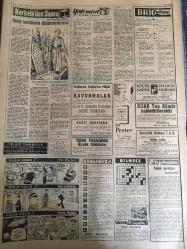 YENİ SABAH GAZETESİ 3 NİSAN 1959 YIL :21 SAYI :7215--Kıbrıs da 4 EOKA cı Vekil Oldu: F.Küçük  Geçici Hükümete Girmediği .Makarios Maliye Hariciye Vekillerini Aldı  --Haluk Şaman Memurlar yüzde 31 zam gördü dedi ---Üç Vilayette dün şiddetli iki deprem kaydedildi --Yardımcı ,Maarif Meseleleri Hakkında Geniş İzahat Verdi --Marmara da 2 genç kayboldu --Eisenhower NATO Komünist İlerlemesini Durdurdu Dedi ---Karanlık da ki  Milyonlar :Siyavuşgil --İstanbul Rehberi ---İsrail de ihtiyatların silah altına çağrılması seferberlik zannedildi --Üsküdar Kız Kolejinde Zehirlenme ---Ordu Takımı  bu sabah  antrenman yapacak ---Fransız Ordu Futbol Takımı Şehrimizde ---Bahsi müşterek ve olimpiyat tesisleri ---Voleybol liginde prestij maçı Galatasaray -Darüşşafaka --İsmail Galatasaray dan ayrılmak istiyor ---Bern B.Elçimiz  F.K Gökay dün gece yurda geldi ---Bir jet hava da infilak etti --Çocuğunun gözü önünde  karısını  boğarak öldürdü --Dağınık ve başıboş manzara --