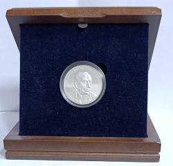 ALPARSLAN TÜRKEŞ T.C.DARPHANESİ CUMHURİYET DÖNEMİ TÜRK SİYASETÇİLERİ NO:3 GÜMÜŞ HATIRA PARASI ORJİNAL AHŞAP KUTULU SERTİFİKALI