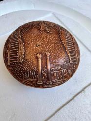 Yunan Temalı Kabartma Kapaklı Cam Kase