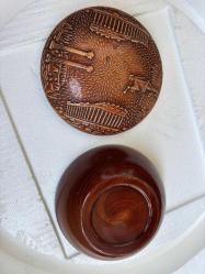 Yunan Temalı Kabartma Kapaklı Cam Kase