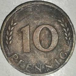 ALMANYA 1950 F    10 PFENNIG