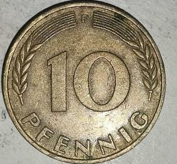 ALMANYA 1950  F    10 PFENNIG