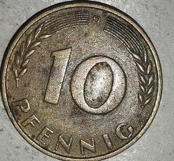 ALMANYA 1950  D    10 PFENNIG