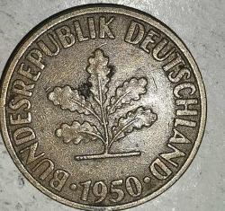 ALMANYA 1950  D    10 PFENNIG