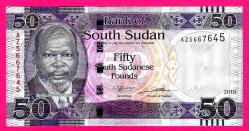 South Sudan 50 Pounds 2019 p14 UNC (TK 17 592) ÇİL