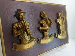Jazz Blues Müzisyen Figür Biblo Kabartma Çerçeveli Tablo Duvar Dekoru