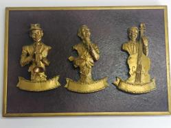 Jazz Blues Müzisyen Figür Biblo Kabartma Çerçeveli Tablo Duvar Dekoru