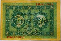 Almanya Asırlık Banknot 50 Mark ((1914))