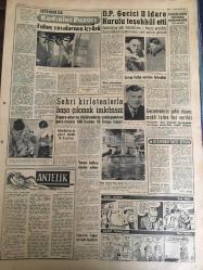 YENİ SABAH GAZETESİ 7 OCAK 1958 YIL :20 SAYI :6769--F.Küçük Tedhiş durmazsa mukabele edeceğiz dedi: Zorlu 125 bin Türkü yabancı  bayrak altında yaşatmak istemiyoruz dedi --Ticaret ve Sanayi odaları seçimi 1 yıl geri bırakıldı ---Amerika Bağdat Paktına şimdilik katılmayacak --Bilet karaborsası  bir şebekenin elinde --Şehrimizde yılın ikinci cinayeti ---Kocasını işe çocuklarını mektebe gönderip dostunu da içeri almış --İstanbul Rehberi ---DP Geçici İl İdare Kurulu Teşekkül Etti ---Şehri kirletenlerle  başa çıkmak imkansız --Genelevlerin şehir dışına nakli işine hız verildi ---İspanya da kadın modası   ihraç ediyor ---Basketbol liginin bugünkü beş maçı ---İngilizler Hamit Kaplan a antrenörlük teklif etti ---Galatasaray bu hafta tertip değiştirecek ---Profesyonel . 1 lig on takım kalacak ---Beşiktaş Sarıyer le oynuyor --Fenerbahçe ikilik kalkıyor --Krutçef in durumunun sarsıldığı söyleniyor ---Bütçe encümeni müzakereleri ---
