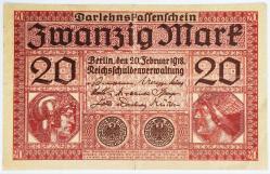 Almanya Asırlık Banknot 20 Mark.. ((1918))