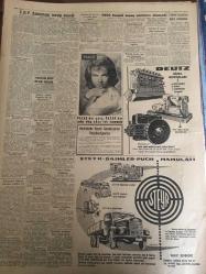 YENİ SABAH GAZETESİ 5 MART 1959 YIL :21 SAYI :7186---CHP anlaşmayı tasvip etmedi ---Geçici Kıbrıs Hükümeti Bu Ay İçinde Kurulacak ---Bankalar 50 bin liraya kadar kredi verecek --Arkadaşını öldüren astsubay intihar etti ---9800 Emekli maaş zammını alamadı --Kıbrıs a 200 milyon dolar kredi ---Oda Tiyatrosunda :Siyavuşgil --Pide fiyatları 25 ila 40 kuruş olarak tespit edildi ---Radyo Programları ---Vilayet Belediye Meclisi Seçimleri Bu Yıl Yapılacak --Manisa da 3 gazeteci hapse mahkum oldu --Define aramak için cami yıkacaklardı ---Real Madrid Fenerbahçeli Cana 95.000 Dolar Teklif Etmiş ---Moda ,Galatasaray ı 68-57 mağlup etti --Güreş Sporumuz ve turistik seyahatler ---Kara ve Hava galip geldiler ---Dün 4 cinayet daha işlendi ---Makineler profesörlerin yerini alıyor --En iyi aktris : Marilyn Monroe --İnönü ,ilhak kapısının fiilen  açık bırakıldığını , bu husus önlenmedikçe  anlaşmayı reddedeceklerini söyledi ---