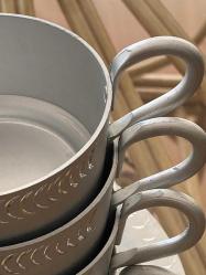 Antika alüminyum fincan takımı