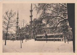 İSTANBUL SULTANAHMET CAMİ GÖRSELLİ SİYAH BEYAZ FOTOKART - KARTPOSTAL
