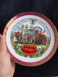 Vintage bira festivali duvar tabağı.  Grub Von oktoberfest 20 cm porselen
