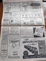 Cumhuriyet Gazetesi - 5 Temmuz 1948 - Miskalle Verilen Haklar Köşe Yazısı - Türk Amerikan İktisadi Anlaşması Dün İmzalandı - Kremlinde de İhtilaflar Nihayet Başgösterdi - Hikmet Bayur Millet Partisi Lideri Seçildi - Seçim Kanunu Tasarısı - İstanbul Üniversitesinin 500. Yıldönümü - Olimpiyatlara Gidecek Kafile Tespit Edildi - Türk Güreşine İlaveler Yazan İsmail Habib Sevük - Bakırköy Panaroma Bahçesinde İsmail Dümbüllü Tiyatrosu Ve Müzeyyen Senar Işıl - Ramazanda Pide İmaline Müsaade Edildi -  Nasıl Yazmalı Yazan Burhan Felek Köşe Yazısı - Amerika'da Komünist Aleyhtarı Bir İşçi Birliği Kuruluyor - Çapamarka - Derman Ağrı Kesici - Otokar - Bugünkü Radyo Programı - Armstrong Lastikleri - Philips Floresan
