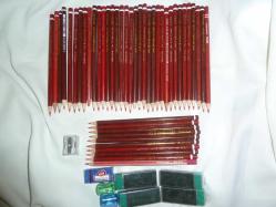 KIRMIZI KURŞUN KALEM USTA TAMİRCİ KALEMİ 48 ADET+3 KALEMTRAŞ+4 ADET FABER SİLGİ HEPSİ FİYATA DAHİL HEPSİ SIFIR