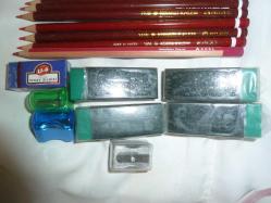 KIRMIZI KURŞUN KALEM USTA TAMİRCİ KALEMİ 48 ADET+3 KALEMTRAŞ+4 ADET FABER SİLGİ HEPSİ FİYATA DAHİL HEPSİ SIFIR