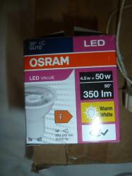 OSRAM LED AMPÜL LED VALUE PAR 16 50 G10 DUYLU 4.5 WATT(50WATT)350LM SARI IŞIK 20 ADET