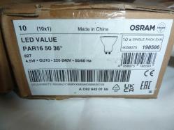 OSRAM LED AMPÜL LED VALUE PAR 16 50 G10 DUYLU 4.5 WATT(50WATT)350LM SARI IŞIK 20 ADET