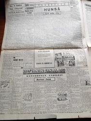 Cumhuriyet Gazetesi - 15 Mayıs 1949 - Başbakan'ın Hasbihali Yazan Abidin Daver Köşe Yazısı - Cihat Arman'ın Türk Mısır Maçında Güzel Bir Kurtarışı Fotoğraf - Milli Takımımız Bugün 2. Maçını Yapıyor - İngiliz Fransız Ve Amerikan Temsilcileri Almanya Meselesini Görüşmek Üzere Toplandılar - Celal Bayar'ın Kayseri'de Dün Söylediği Mühim Nutuk - Sadık Aldoğan - Başbakan Şemsettin Günaltay Bursa'ya Gidiyor - Silahtarağa Elektrik Fabrikasında Yeni Elektrik Tesisleri Dün İşletmeye Açıldı Kurdelayı Başbakan Şemsettin Günaltay Kesti Fotoğraf - Sınır Toprağı Dün İstanbul'a Getirildi - Haftanın Şakaları Yazan Burhan Felek Köşe Yazısı - Hunsa Yazan Falih Rıfkı Atay - Vatan Ve Aşk Yazan Graham Greene Yazı Dizisi - Ankara'da Muhsin Ertuğrul Jübilesi - Küçük Hikaye Çingil Gözlü Yazan Halikarnas Balıkçısı - Büyük Sanatkar Zati Sungur Taksim Maksimde - Dünya'da Neler Oluyor - Bayer Aspirin - Crosley Buzdolabı - Viz Zan De Rujları - Skoda Otomobil - Çepel Bisikletleri - Austin Kamyonları -  Radyo Program