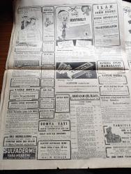 Cumhuriyet Gazetesi - 15 Mayıs 1949 - Başbakan'ın Hasbihali Yazan Abidin Daver Köşe Yazısı - Cihat Arman'ın Türk Mısır Maçında Güzel Bir Kurtarışı Fotoğraf - Milli Takımımız Bugün 2. Maçını Yapıyor - İngiliz Fransız Ve Amerikan Temsilcileri Almanya Meselesini Görüşmek Üzere Toplandılar - Celal Bayar'ın Kayseri'de Dün Söylediği Mühim Nutuk - Sadık Aldoğan - Başbakan Şemsettin Günaltay Bursa'ya Gidiyor - Silahtarağa Elektrik Fabrikasında Yeni Elektrik Tesisleri Dün İşletmeye Açıldı Kurdelayı Başbakan Şemsettin Günaltay Kesti Fotoğraf - Sınır Toprağı Dün İstanbul'a Getirildi - Haftanın Şakaları Yazan Burhan Felek Köşe Yazısı - Hunsa Yazan Falih Rıfkı Atay - Vatan Ve Aşk Yazan Graham Greene Yazı Dizisi - Ankara'da Muhsin Ertuğrul Jübilesi - Küçük Hikaye Çingil Gözlü Yazan Halikarnas Balıkçısı - Büyük Sanatkar Zati Sungur Taksim Maksimde - Dünya'da Neler Oluyor - Bayer Aspirin - Crosley Buzdolabı - Viz Zan De Rujları - Skoda Otomobil - Çepel Bisikletleri - Austin Kamyonları -  Radyo Program