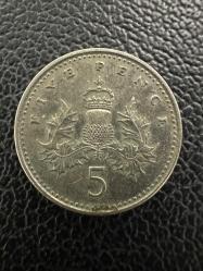 Birleşik Krallık İngiltere 5 Pence 1990