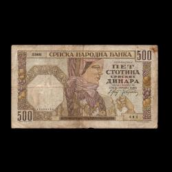 SIRBİSTAN (1941) - 500 Dinar (Temiz 6,0/10)