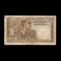 SIRBİSTAN (1941) - 500 Dinar (Temiz 6,0/10)