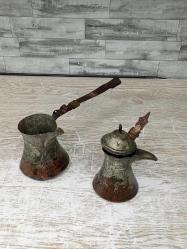 Antika Yaşlı Osmanlı Bakır Kahve Cezveleri